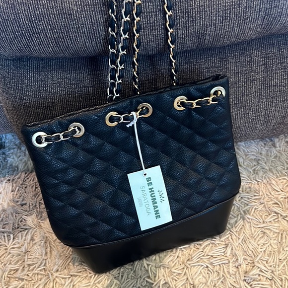 saratoga Handbags - NWT vegan leather quilted chain backpack
